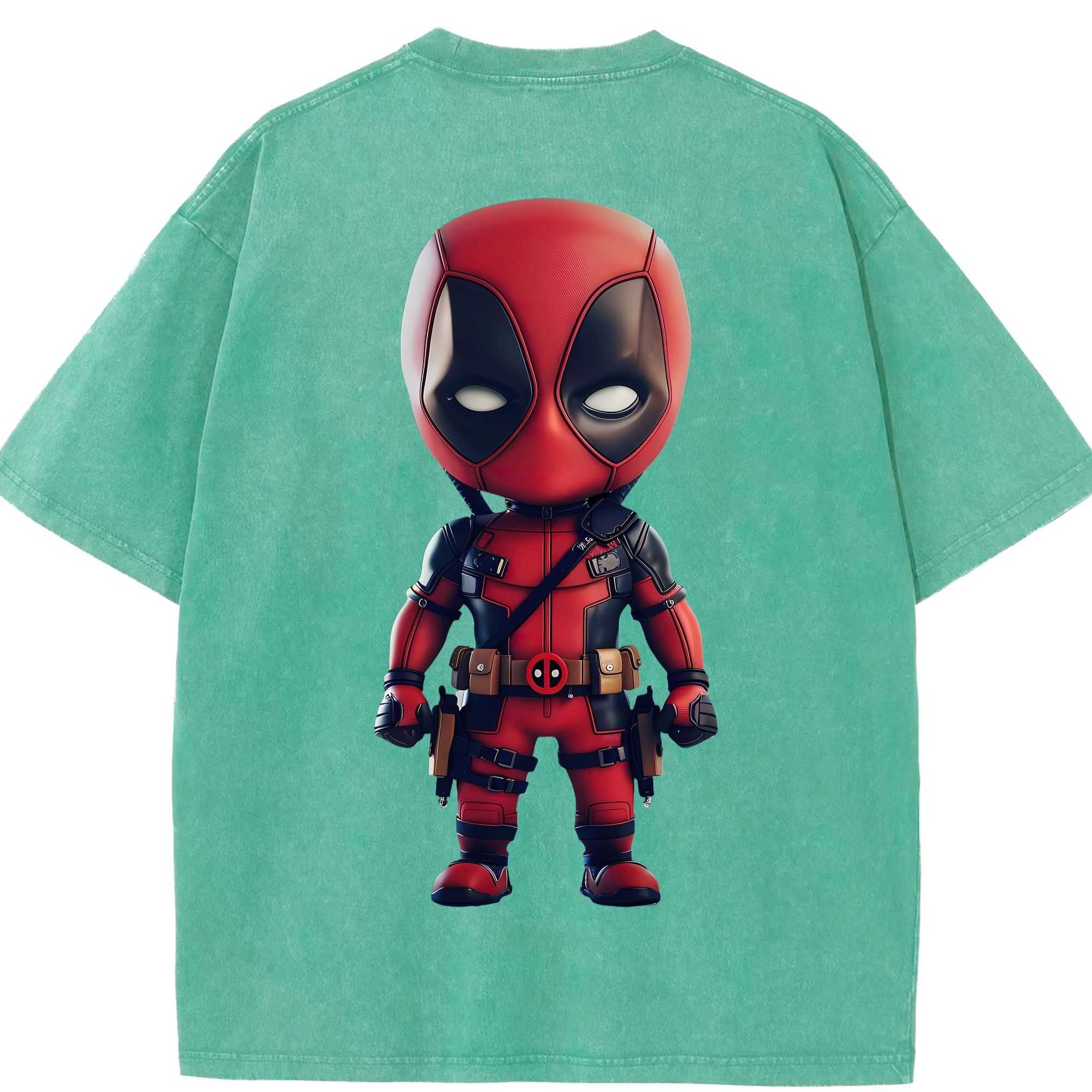 （画像用） Deadpool デッドプール 綿100% ヴィンテージ風 半袖Tシャツ（背面プリント）